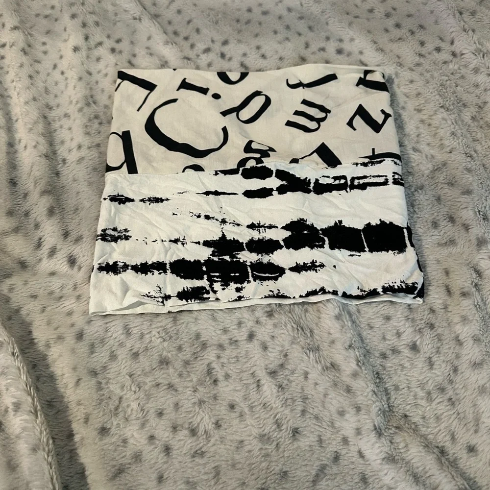 Kids Black & White Patterned Neck Infinity Scarf